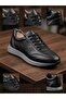9171 Black Genuine Leather Lace-Up Casual Men's Sneaker Shoes