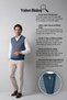 Men's V-Neck Navy Blue Sweater Patterned Steel Knit Classic Pattern - 5440H - 7