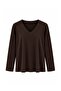 V neck oversize basic blouse - 4
