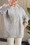 6683 - Stylish, Comfortable, Loose-Fitting Peach Fabric Women's Hooded Jacket with Stone Detail - 8