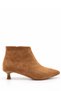 Denis Women's Suede Tan Pointed Toe Low Goblet Heel Side Zipper Stylish Boots 3.5 cm Heel - 5
