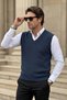 Men's Micro Dot Patterned Petrol Sweater Steel Knit Classic Pattern - 5442H