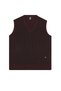 Men's V-Neck Burgundy Sweater Straw Pattern Steel Knit Classic Pattern - 5441H - 2