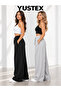 2 Piece Track Pants Set - Black and Gray Loose Leg Oversize Style - 2