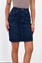 Blue Black Women's Regular Fit High Waist Mid-Length Lycra Denim Jeans Skirt Ali̇ce-4010 - 2