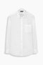 Men's Classic Pocketed Satin Fabric Wide Fit White Shirt