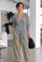 Women's Seasonal Gray Long Knit Cardigan