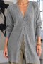 Women's Seasonal Gray Long Knit Cardigan - 5