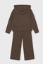 Girl's Hooded Knitwear Sweatshirt and Wide-Leg Pants Two-Piece Set - 2