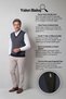 Men's V-Neck Blue Sweater Straw Pattern Steel Knit Classic Pattern - 5441H - 7