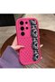 Samsung Galaxy S25 Ultra Compatible Pink Red Silicone Case Shockproof Camera Protection Dotted Lace Pattern