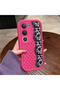 Vivo Y19S 4G/Y19S Pro Compatible Pink Red Silicone Case Shockproof Camera Protection Dotted Lace Pattern