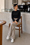 Black Crew Neck Basic Women's Top - 2