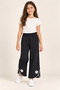 Joi Store Girls' Wide-Leg Sweatpants with Floral Appliques and Pompom Detail - 2