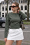 Women's Casual Wear Khaki Crop Long Sleeve Blouse - 3