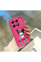 Mi 14t Pro Compatible Pink Red Silicone Case Shockproof Camera Protection Kuromi Bow Pattern - 4