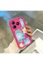 Realme C63 4G/C61 Compatible Pink Red Silicone Case Shockproof Camera Protection Flower Pattern - 4