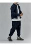 Navy blue denim men's suit coc3418