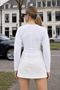 Women's Casual Wear White Crop Long Sleeve Blouse - 2