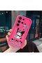 Samsung Galaxy S23 Ultra Compatible Pink Red Silicone Case Shockproof Camera Protection Kuromi Bow Pattern - 3