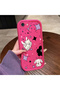 Pink Red Silicone Case Compatible with iPhone 7/8/Se 2020 2022 Shockproof Camera Protection Cat and Star Pattern
