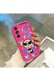 Samsung Galaxy M15 Compatible Pink Red Silicone Case Shockproof Camera Protection Heart Powerpuff Girls Patterned - 4