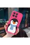 Poco F8 Pro Compatible Pink Red Silicone Case Shockproof Camera Protection Penguin Pattern - 3