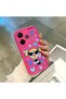 Redmi 13/13X Compatible Pink Red Silicone Case Shockproof Camera Protection Heart Powerpuff Girls Patterned - 4