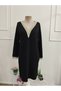 Women's long sleeve lace v-neck short viscose two-ply dress - 4