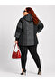 Plus Size Quilted Patterned Double Hooded Ribbed Sleeve Women's Coat - 8
