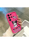 Samsung Galaxy S23 Ultra Compatible Pink Red Silicone Case Shockproof Camera Protection Kuromi Bow Pattern - 4