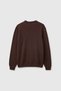 Men's dark brown 100% merino crew neck sweater - 2