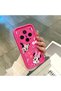 Vivo X300 Compatible Pink Red Silicone Case Shockproof Camera Protection Minnie and Bow Pattern - 4