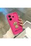 Redmi Note 14 4g Compatible Pink Red Silicone Case Shockproof Camera Protection Heartbeat and Dog Pattern - 5