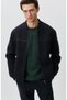 Lacivert Yün Bomber Mont