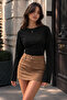 Black Slim Fit Long Sleeve Crop Blouse