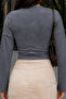 Smoked Off-Shoulder Fitted Basic Crop Top - 6