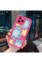 iPhone 11 Pro Max Compatible Pink Red Silicone Case Shockproof Camera Protection Flower Pattern - 3