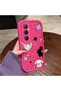 Realme C65 4g Compatible Pink Red Silicone Case Shockproof Camera Protection Cat and Star Pattern