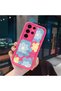 Samsung Galaxy S23 Ultra Compatible Pink Red Silicone Case Shockproof Camera Protection Flower Pattern - 3