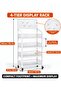 4 Tier Wire Basket Retail Display Rack with Pegboard, - 3
