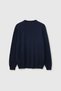 Men's navy blue 100% merino crew neck sweater - 2