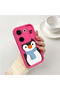 Tecno Camon 20 Compatible Pink Red Silicone Case Shockproof Camera Protection Penguin Pattern - 2