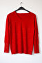 Red V-Neck Cuffed Sleeves Thin Sequined Casual Knitwear Sweater 70 60 - 2
