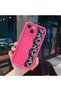 حافظة سيليكون باللون الأحمر الوردي متوافقة مع هاتف iPhone 14 Plus، مقاومة للصدمات، حماية للكاميرا، نمط دانتيل منقط - 3