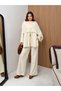 Women's Poncho Detailed Ribbed Knitted Set - 2