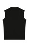 Men's Buttoned Black Vest with Thessaloniki Knit Pockets Classic Model - 5550L - 5