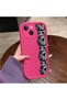 iPhone 15 Compatible Pink Red Silicone Case Shockproof Camera Protection Dotted Lace Pattern