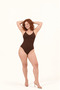 Women's Thin Strap V-Neck Stretchy Basic Body Corset, Adjustable Strap Casual Seamless Bodysuit - Coffee Frm01
