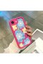 iPhone 16E Compatible Pink Red Silicone Case Shockproof Camera Protection Floral Pattern - 4